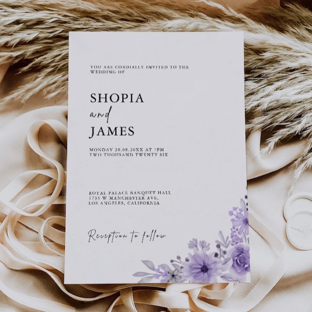 Purple Wedding Invites Template (Purple Wedding Invites Template)