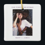 Purple Wedding Merry and Married Photo Christmas Ceramic Ornament<br><div class="desc">Purple Wedding Merry and Married Photo Christmas Ceramic Ornament</div>