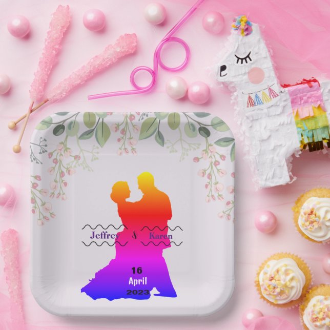 Purple  wedding   paper plate (Party)