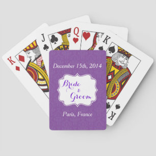 Purple Wedding Party Favour Playing Cards