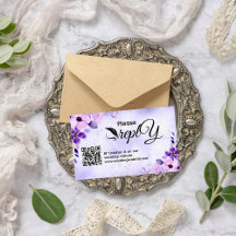 Purple Wedding RSVP | QR Code Minimalist 