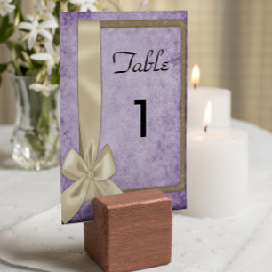 Purple Wedding Rustic Table Number
