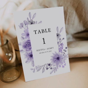 Purple Wedding Table Cards Template