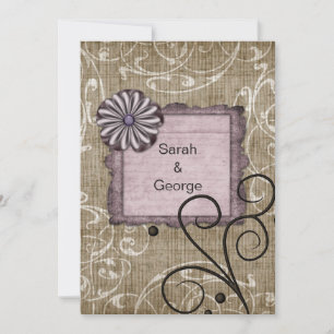 purple wedding Thank You Card