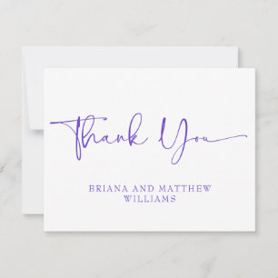 Purple Wedding Thank You Card 