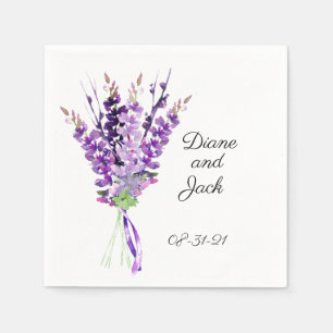 Purple Wedding Watercolor Lavender Napkin