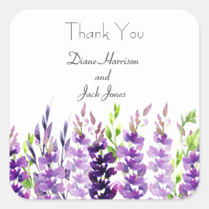Purple Wedding Watercolor Lavender Stickers