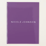 Purple / Weekly/Monthly Planner<br><div class="desc">Add your custom name to this modern purple spiral weekly\monthly planner. Ideal for a variety of projects to keep you organized.</div>
