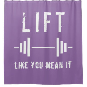 Purple Weightlifting Fitness Gym Shower Curtain
