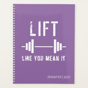 Purple Weightlifting Gym Fitness Planner