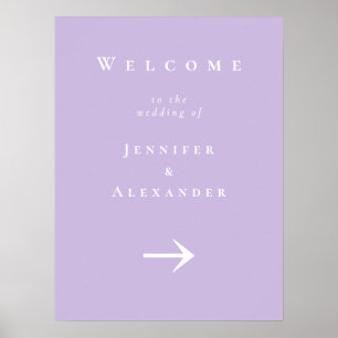 Purple Welcome to Wedding Sign