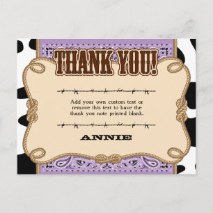 Purple Western Merci Cartes