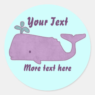 Purple Whale Stickers