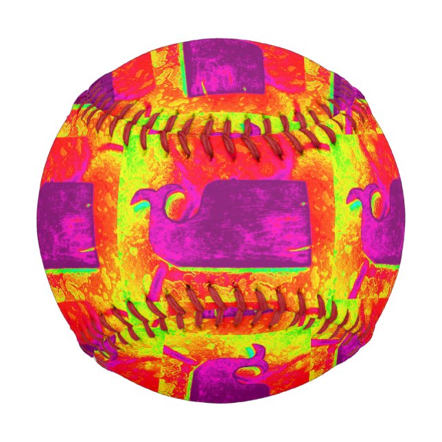 purple whales yellow Thunder_Cove Baseball (Front)