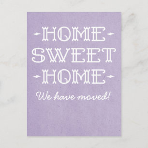 Purple Whimsical Home Sweet Home Postcard