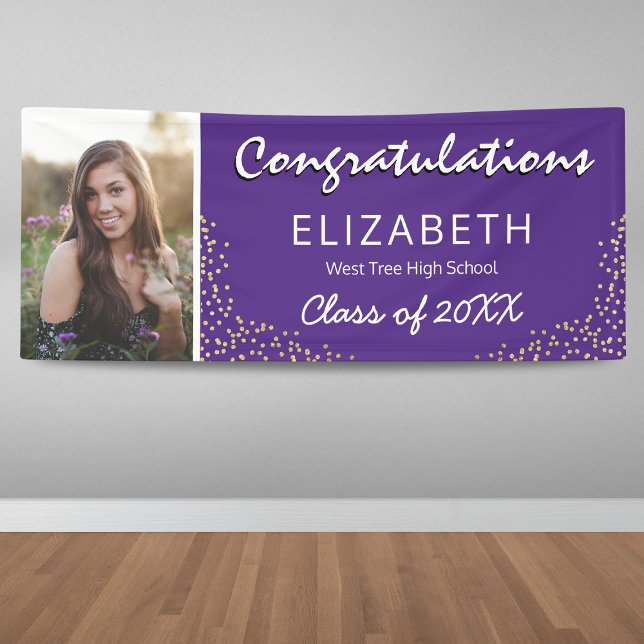 Purple White 2026 Graduation Party Banner (Creator Uploaded)