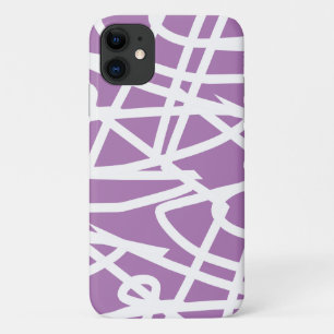 Purple White Abstract Art iPhone 11 Case