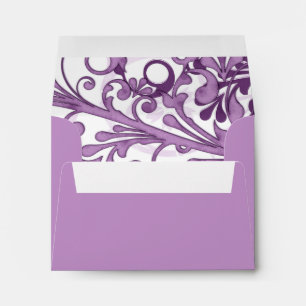 Purple White Abstract Floral Wedding A2 Envelopes