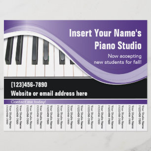 Purple, White, and Black Keyboard Teacher Flyer