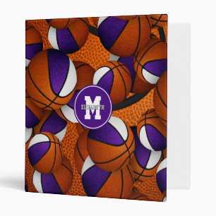 purple white basketball club team colors binder