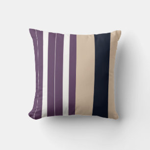 Purple/White/Black/Tan Reversible Pillow