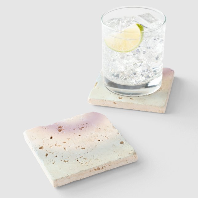 Purple White Blue Tie dye    Stone Coaster (Side)