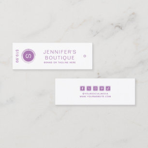 Purple White Boutique Price Branding Calling Card