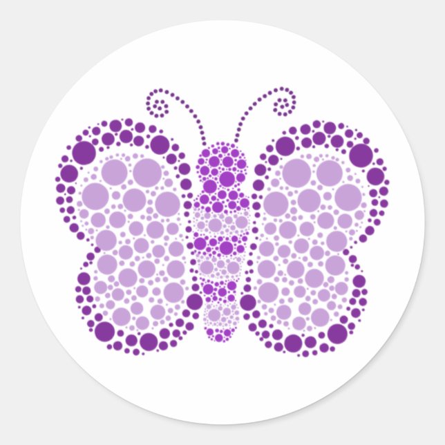 Purple & White Butterfly Elegant Baby Shower Seal (Front)