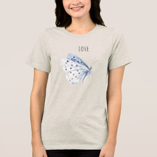 Purple White Butterfly Love Tri-Blend Shirt