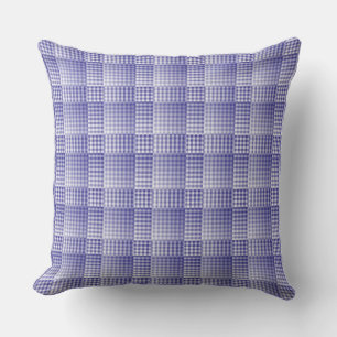 Purple White Chequered Abstract Pattern Throw Pillow