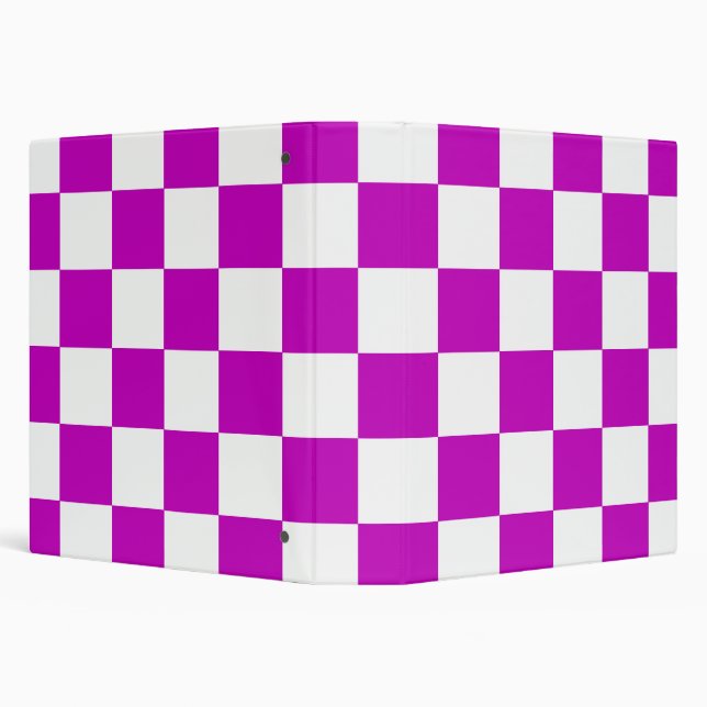 Purple White Chequered Check Pattern Binder (Background)