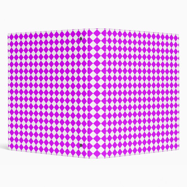 Purple White Chequered Diamond Pattern Binder (Background)