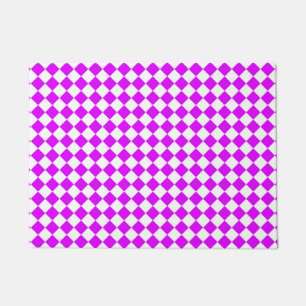 Purple White Chequered Diamond Pattern Doormat