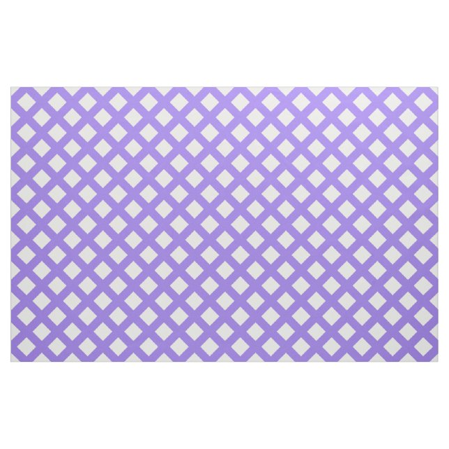 Purple White Chequered Diamond Pattern Fabric (Fat Quarter)