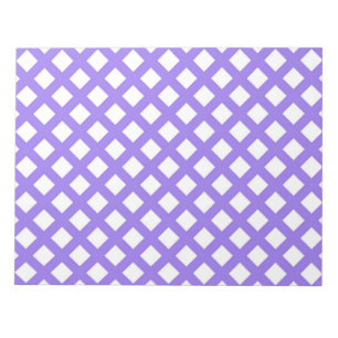 Purple White Chequered Diamond Pattern Notepad