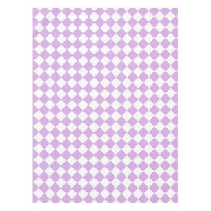 Purple White Chequered Diamond Pattern Tablecloth