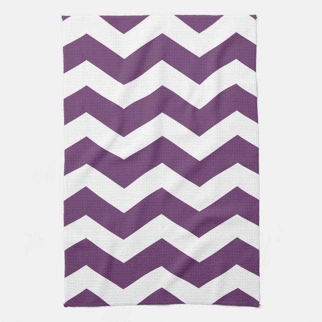 Purple & White Chevron Kitchen Towel (Vertical)