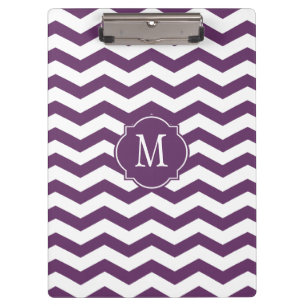 Purple & White Chevron Monogram Clipboard