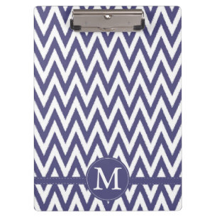 Purple White Chevron Monogram Clipboard