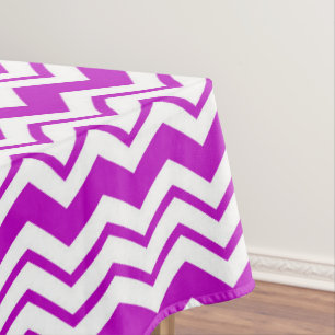Purple White Chevron Zigzag Pattern Design  Tablecloth