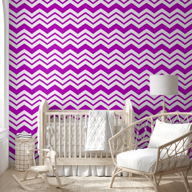 Purple White Chevron Zigzag Pattern Design  Wallpaper (Kids)