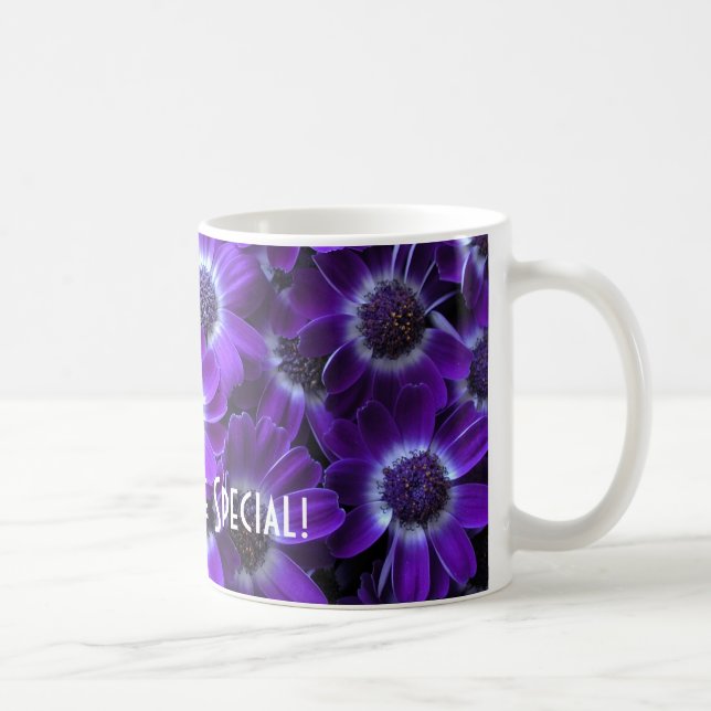 Purple White Cinerarias Coffee Mug (Right)