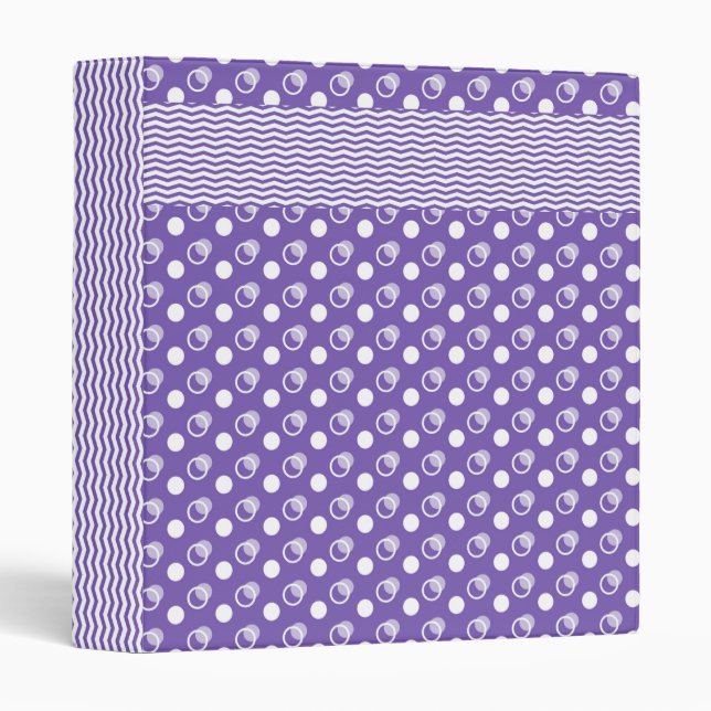 PURPLE & WHITE CIRCLES & WAVES BINDER (Front/Spine)