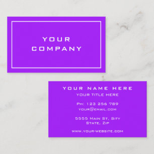 Purple & White Colours Modern Elegant Professional Business Card