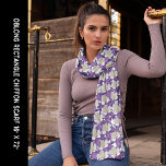 Purple & White Columbine Flower Pattern Long Scarf<br><div class="desc">Purple & White Columbine Flower Pattern Long Scarf. Personalize this template with your image. Edit it for more choices.</div>