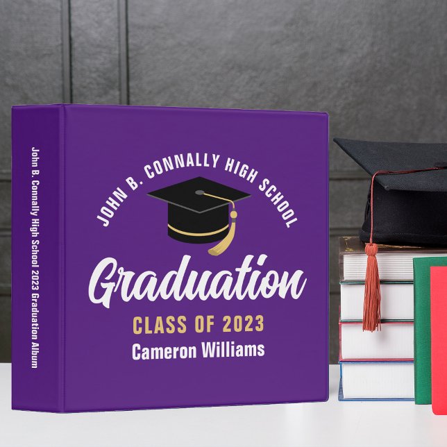 Purple White Custom 2023 Graduation Photo Album Binder (Creator Uploaded)
