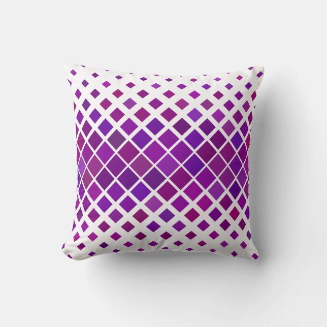 Purple & White Diamond Pattern Accent Pillow (Front)