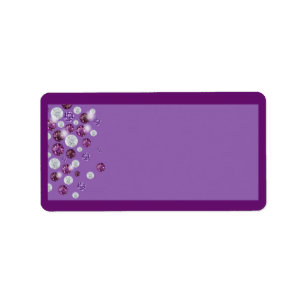 Purple White Diamond Wedding Mailing Address Label