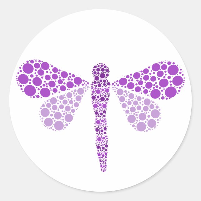 Purple White Dragonfly Elegant Baby Shower Seal (Front)