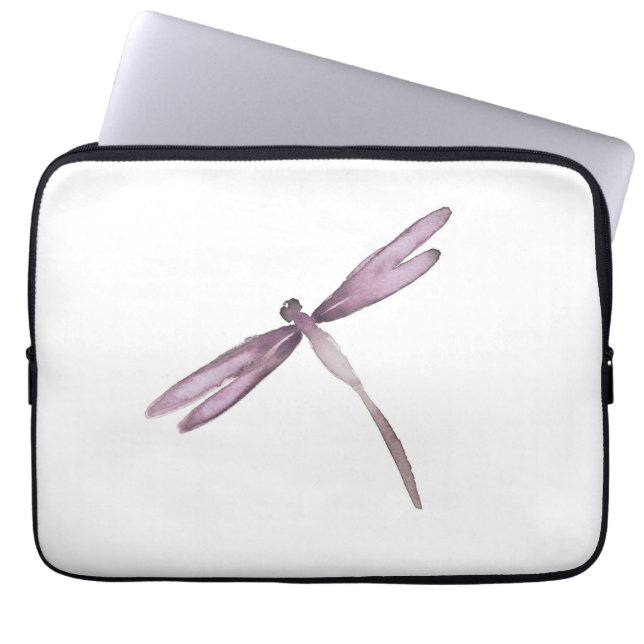 Purple white dragonfly laptop sleeve dragonflies (Front)